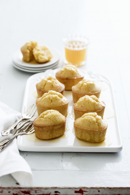 Gluten-free Polenta friands with syrup