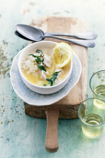 Lemon and Chicken Rice Soup