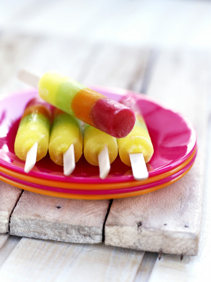 Multicoloured ice lollipops