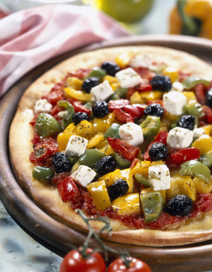 Pizza with Peppers and Feta