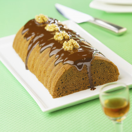 Chocolate and walnut sponge cake