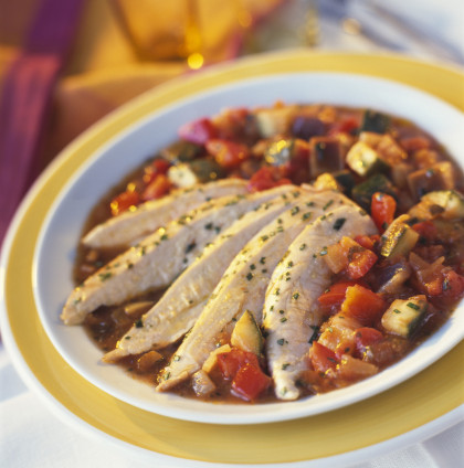 Basil and Lemon Chicken with Ratatouille