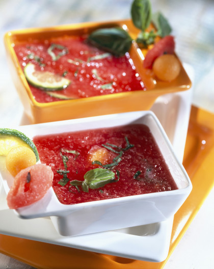 Watermelon, Basil and Lime Soup