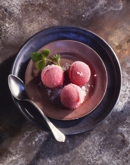 Strawberry and Lychee sorbet