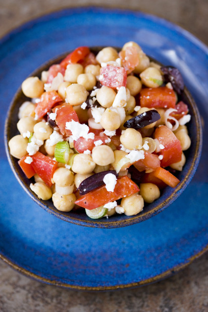 Gluten-free Chickpea Salad with Greek-style Vegetables