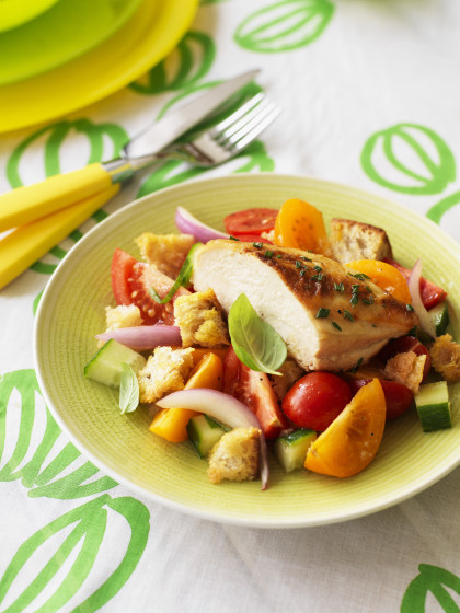 Dairy-free Grilled Chicken on Tuscan Bread Salad