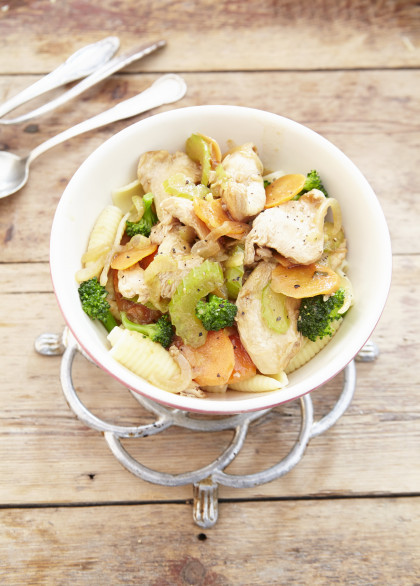 Gluten-free Chicken with Broccoli, Carrots and Celery