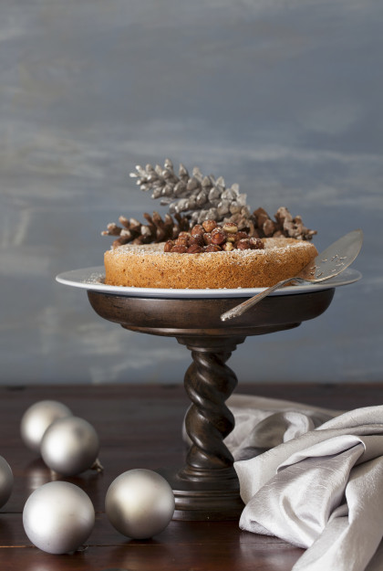 Gluten-free French hazelnut meringue cake for Christmas