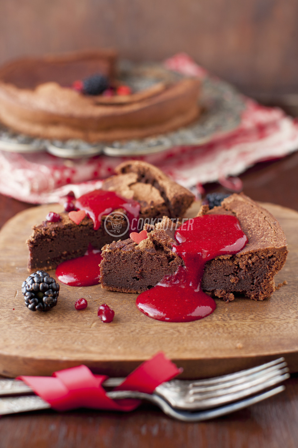 French Chocolate Cake Topped with Berry Coulis | preview