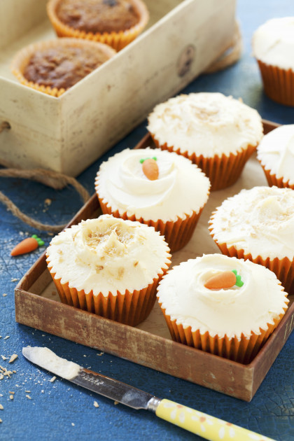 Dairy-free, sugar free Spelt and carrot cupcakes