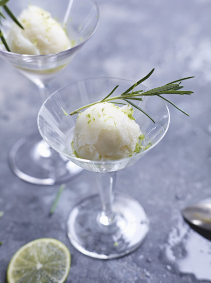 Lime and rosemary sorbet