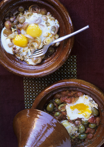 Egg tajine with olives and shallots (Morocco)