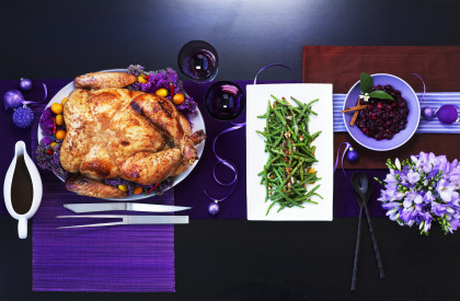 Chinese roasted turkey with green beans