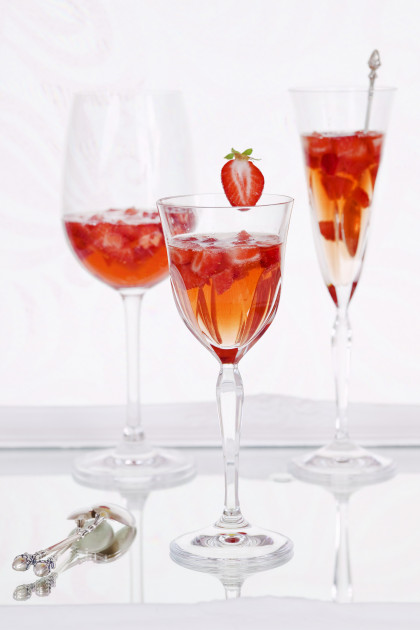 Strawberry Sekt cocktails