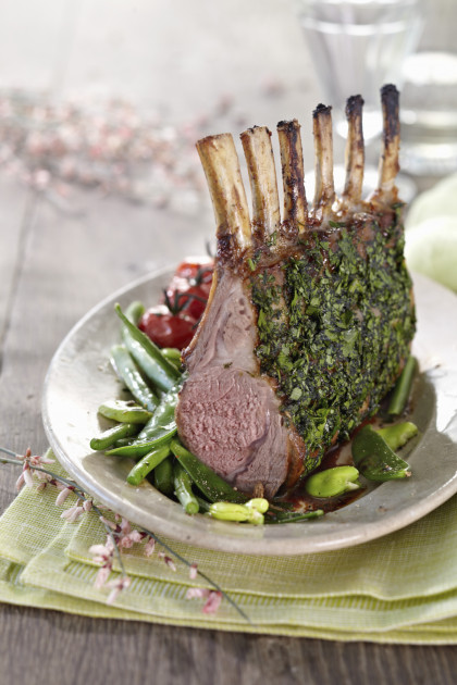 Rack of lamb with a herb crust for Easter