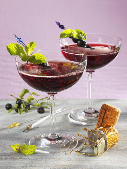 Blueberry Champagne cocktail