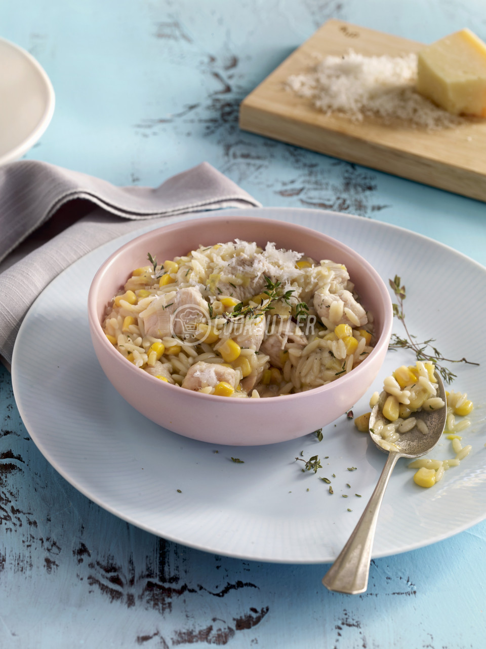 Orzo risotto with chicken, leek and sweetcorn | preview