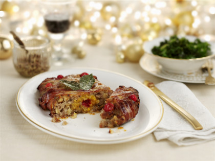 Cranberry stuffing with bacon for Christmas (gluten-free)