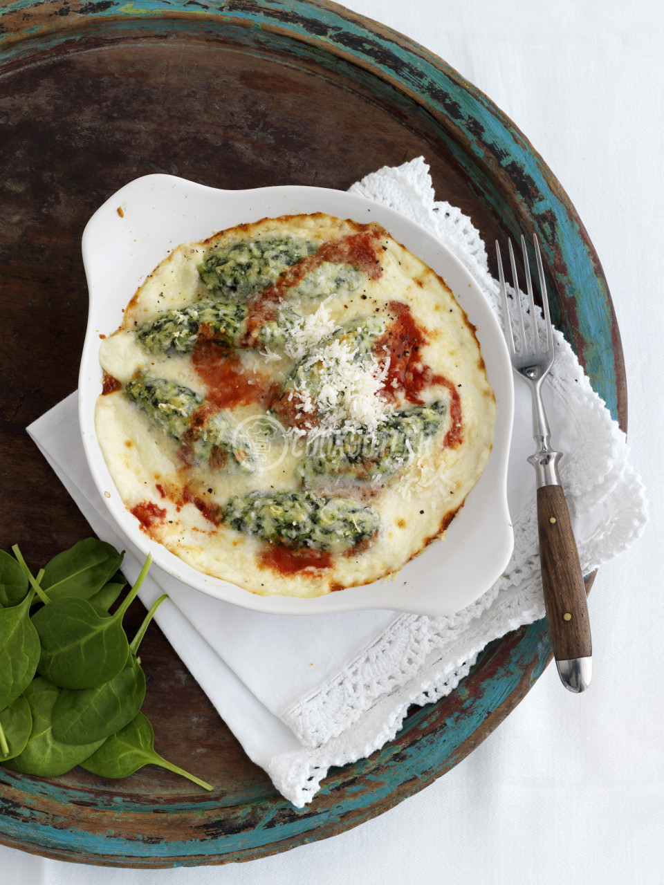 Malfatti (Italian spinach dumplings) with cheese and tomato sauce (gluten-free) | preview