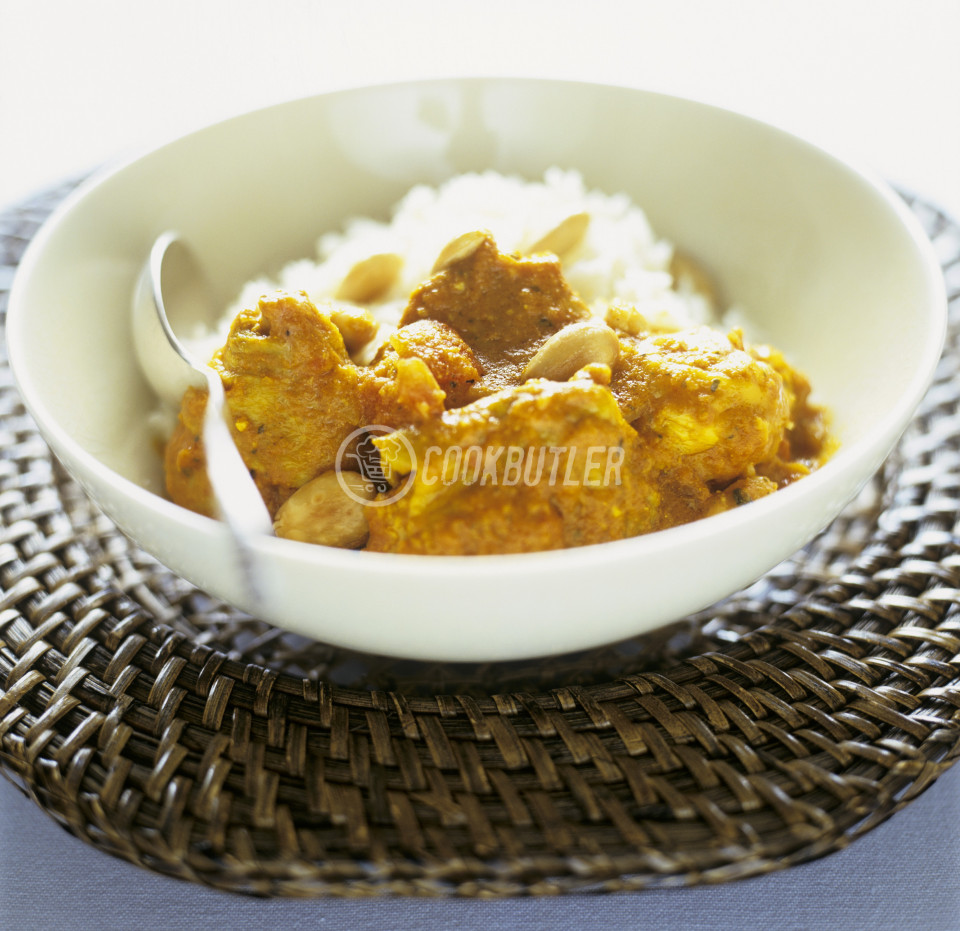 Mildly spicy chicken with almond and rice (India) | preview