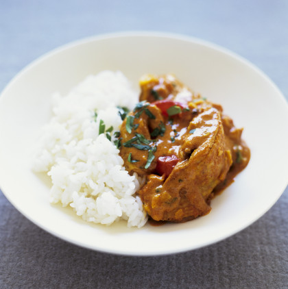 Indian chicken curry with ginger and coriander
