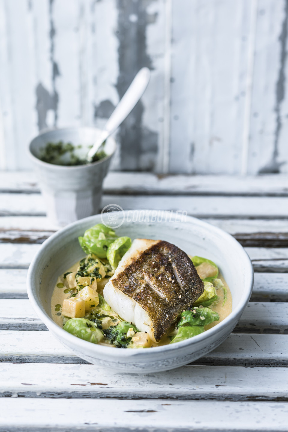 Fried skrei with a turnip and Brussels curry | preview