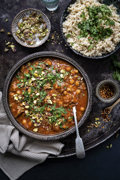 Lamb tagine with apricots and chickpeas (Morocco)