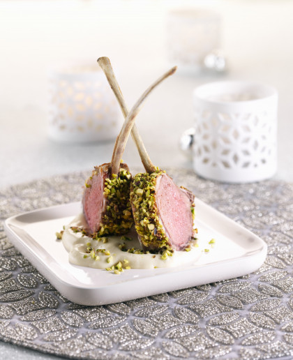 Moroccan lamb cutlets with pistachio crust (gluten-free)