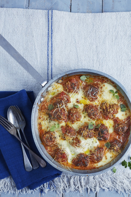 Italian meatball and mozzarella melt