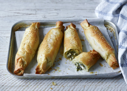 Mini spinach and feta rolls