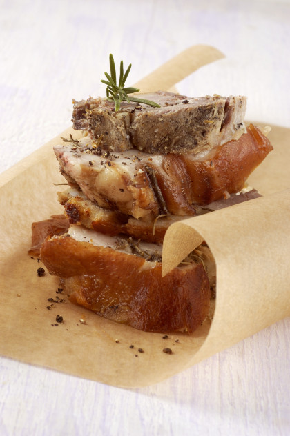 Porchetta di Ariccia (Roast pork speciality, Ariccia, Latium, Italy)