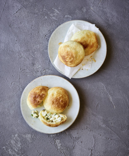 Feta cheese puff pasty pockets in a hot-air fryer