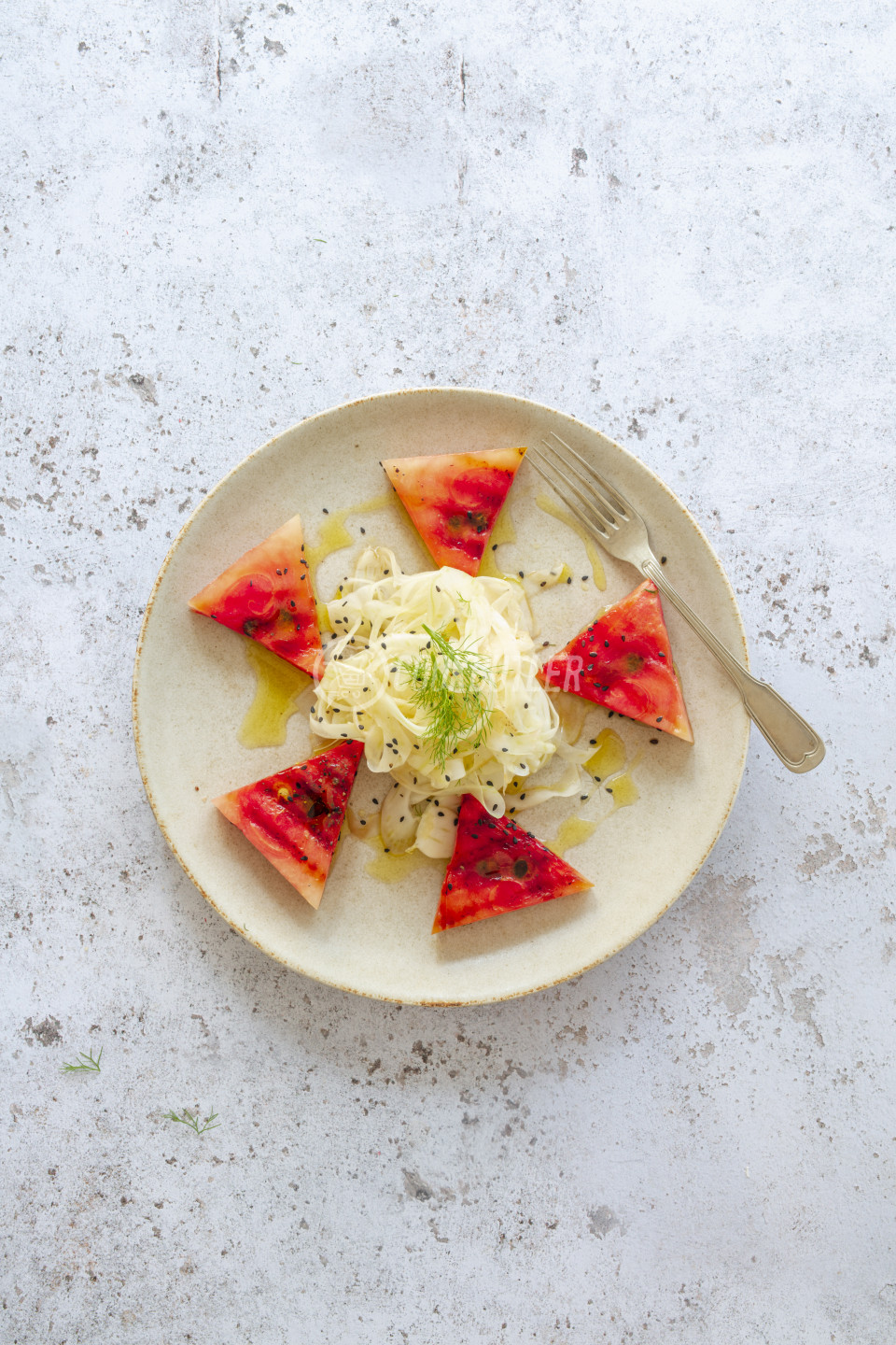 Fennel salad with grilled melon (detox, vegan) | preview