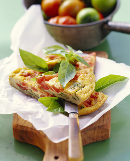 Frittata pomodoro e basilico (omelette with tomatoes and basil)