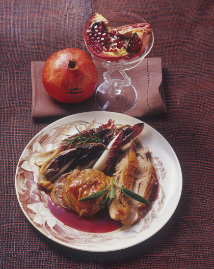 Tacchino con salsa di melagrana (turkey with pomegranate)
