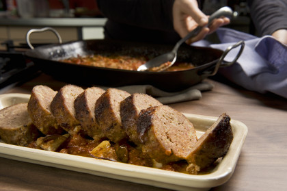 Polpettone ai porcini (meat loaf with porcini mushrooms, Italy)