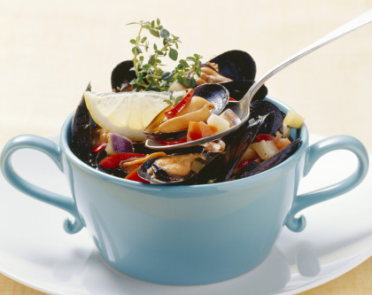 Zuppa di cozze (mussels with vegetables), Apulia, Italy