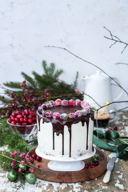 Christmas cranberry cake