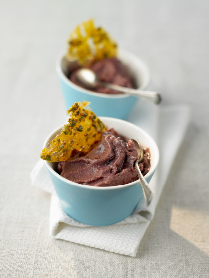 Acai yogurt sorbet