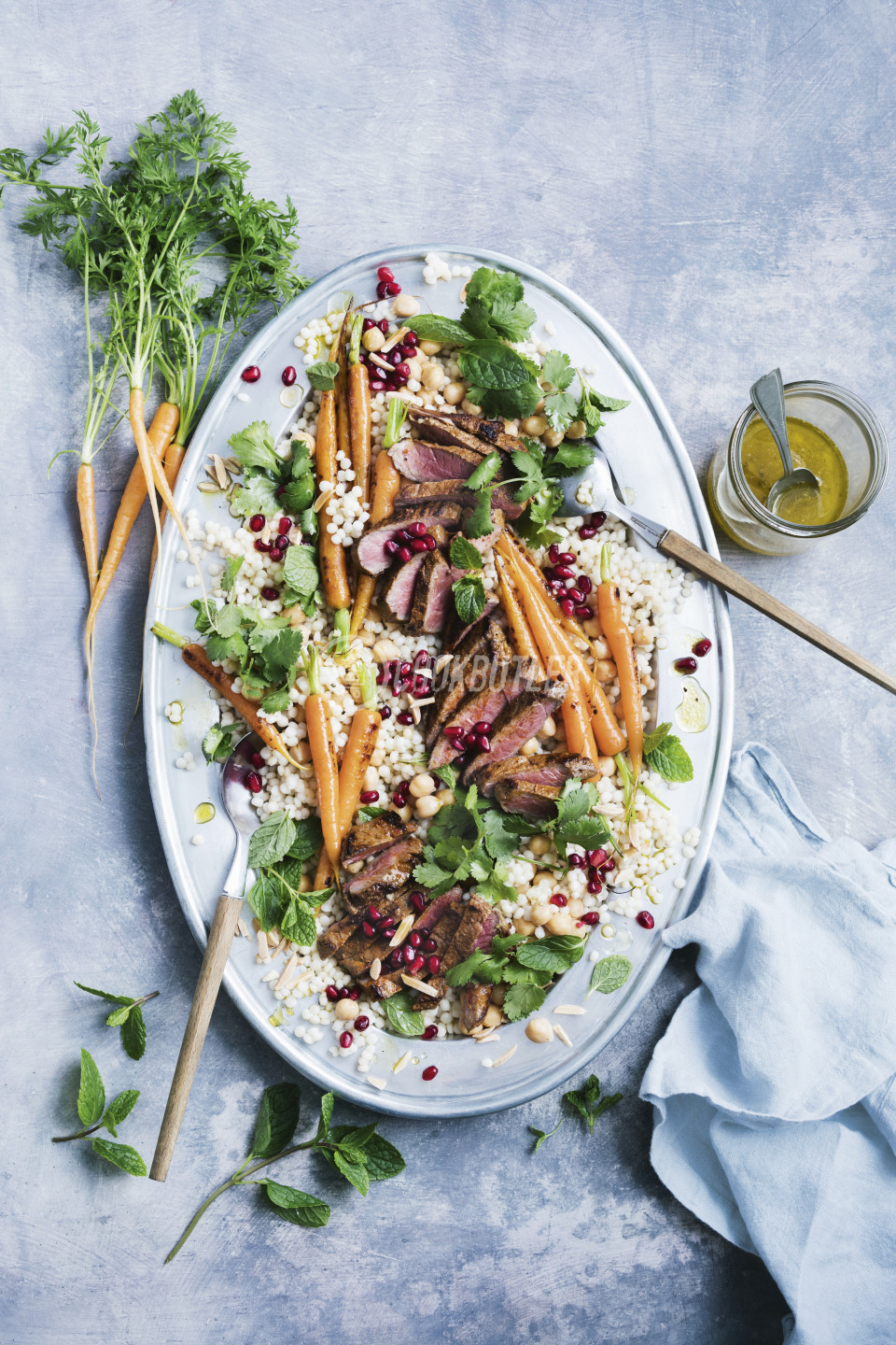 Lamb tagine salad with orange, carrot, coriander and pomegranate | preview